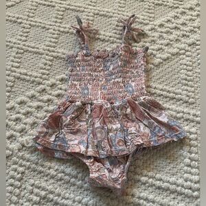 Angel Dear Floral Smocked Baby Romper 6-12m